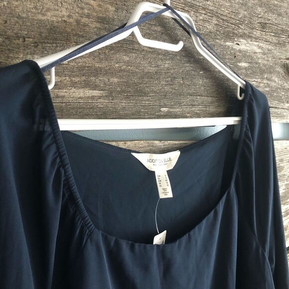 addition Elle plus size X NWT Navy dual layer blouse - Picture 2 of 6